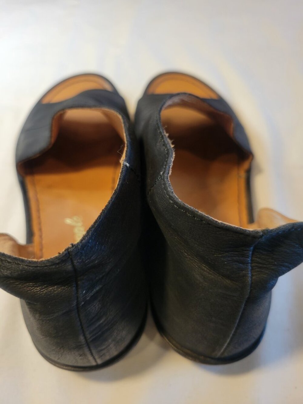 Free People Black Leather Slide Sandals Made in Spain Women's EU 37.5 US 7.5 - Picture 8 of 13